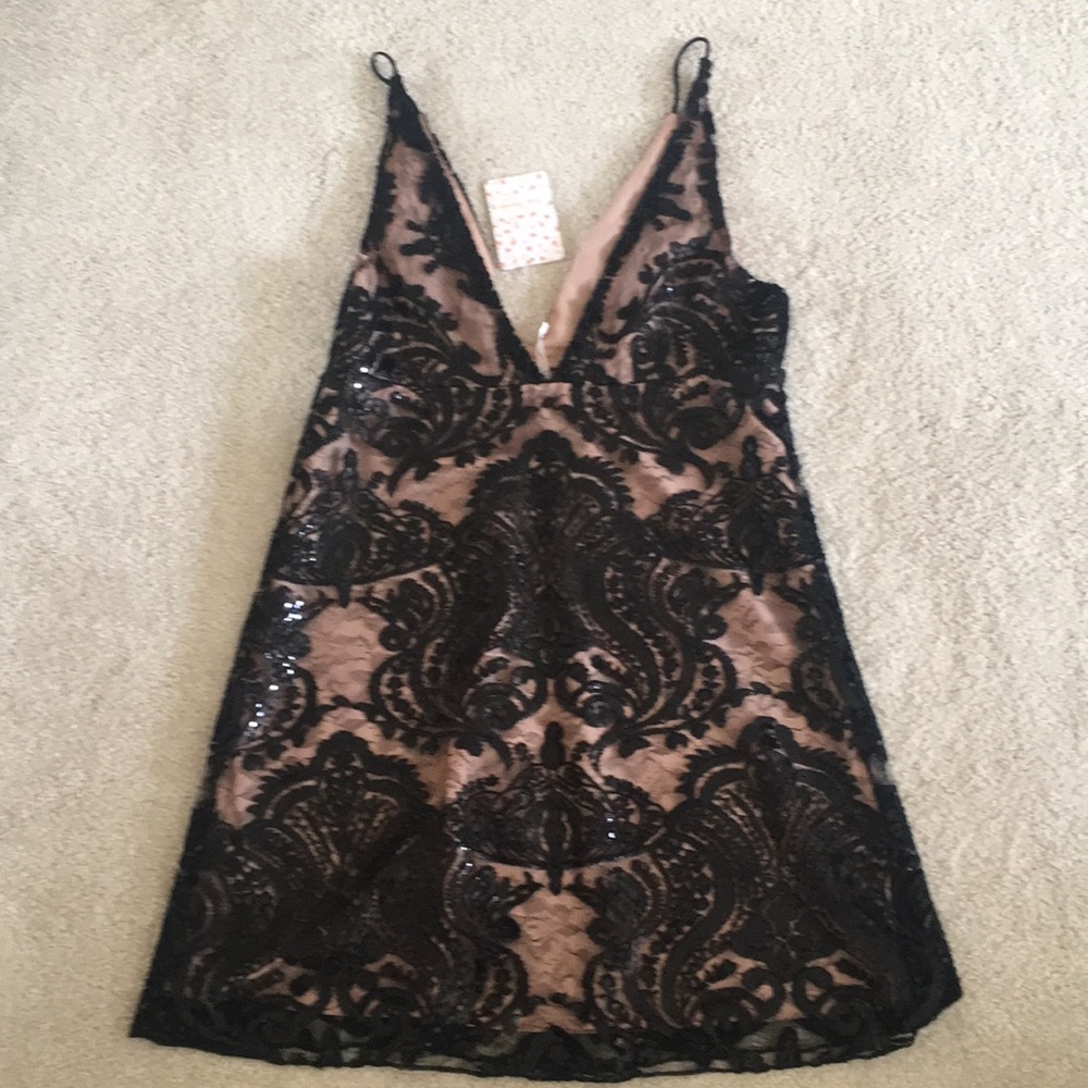 NWT Free People Black lace tip Size 2
